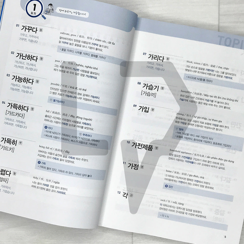 King of Korean Vocabulary TOPIK 2 Intermediate Dictionary Textbook 쏙쏙 한국어 어휘왕 토픽 2 중급 단어사전