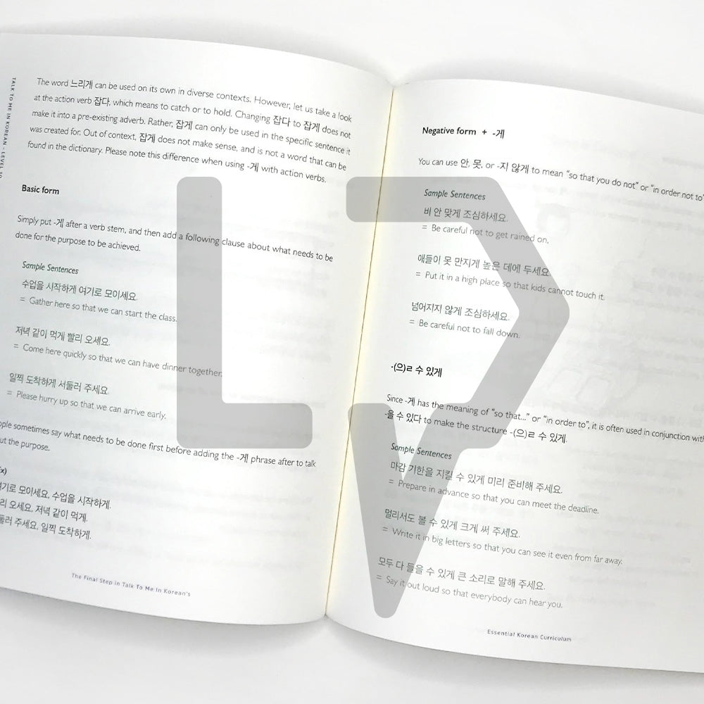 Talk To Me In Korean (TTMIK) Grammar Textbook Level 10 - Life Pattern Korea