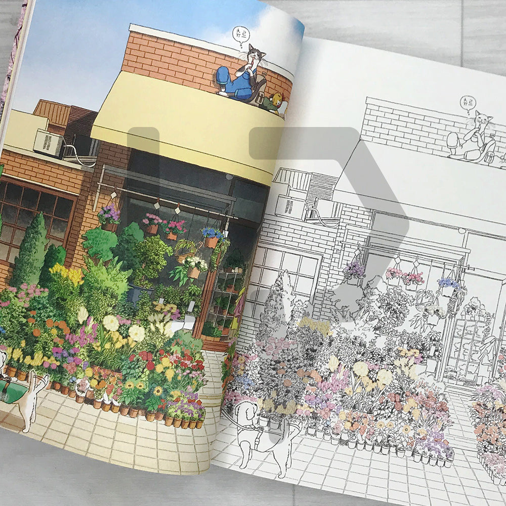 A Walk with Two Cats, Four Seasons Coloring Book 두 고양이와 산책, 사계절 컬러링북
