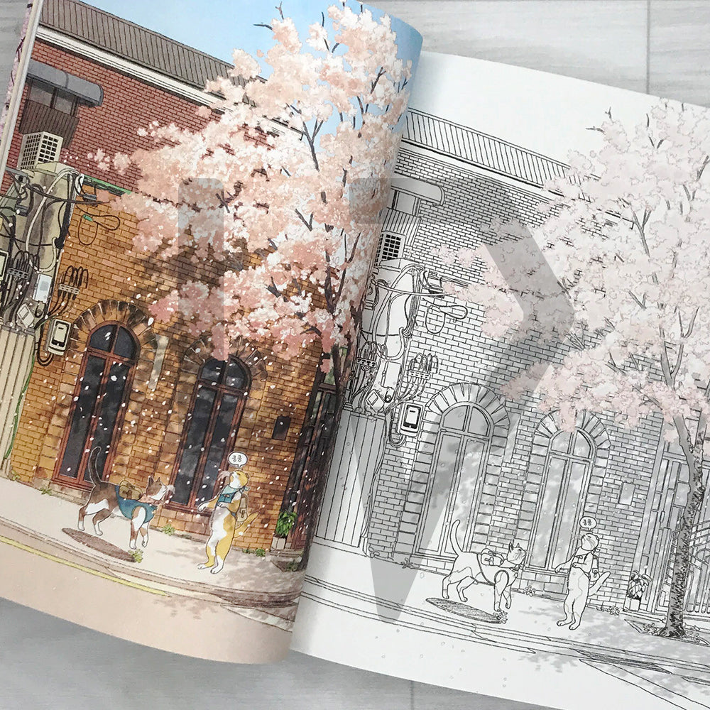 A Walk with Two Cats, Four Seasons Coloring Book 두 고양이와 산책, 사계절 컬러링북