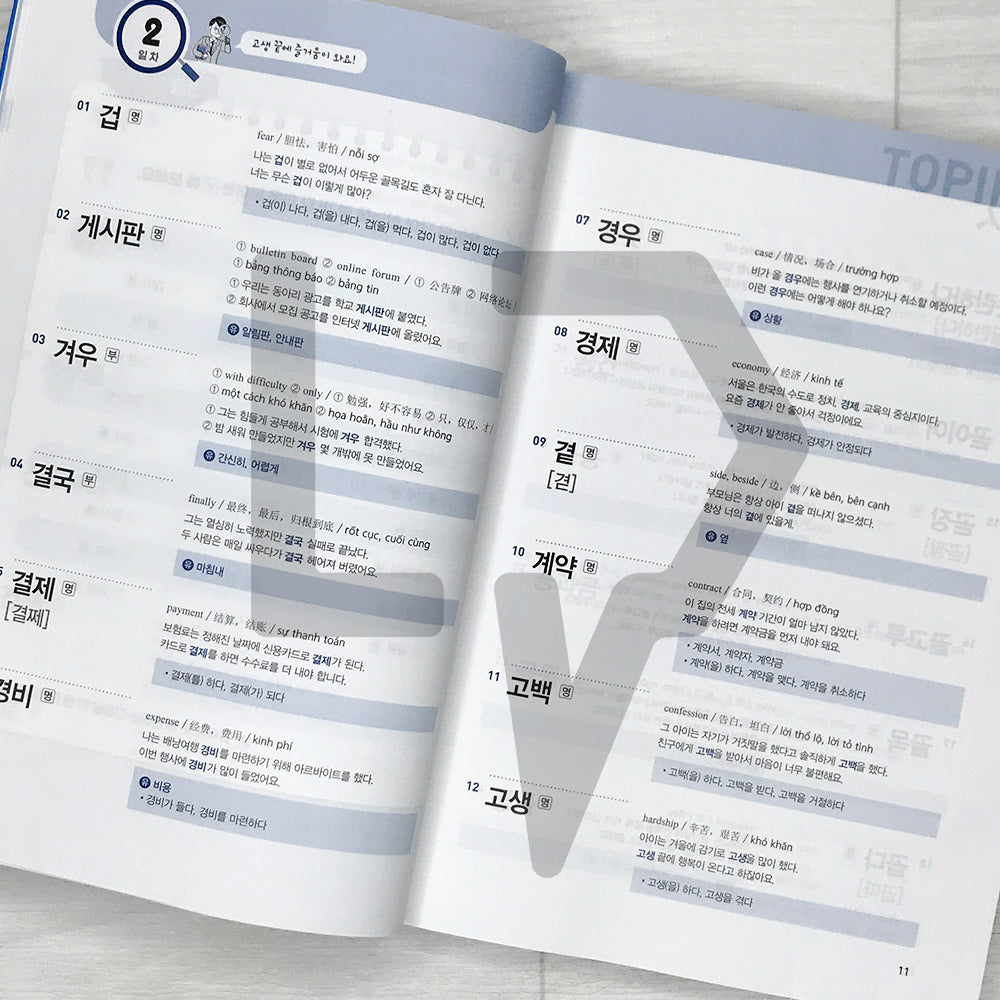King of Korean Vocabulary TOPIK 2 Intermediate Dictionary Textbook 쏙쏙 한국어 어휘왕 토픽 2 중급 단어사전
