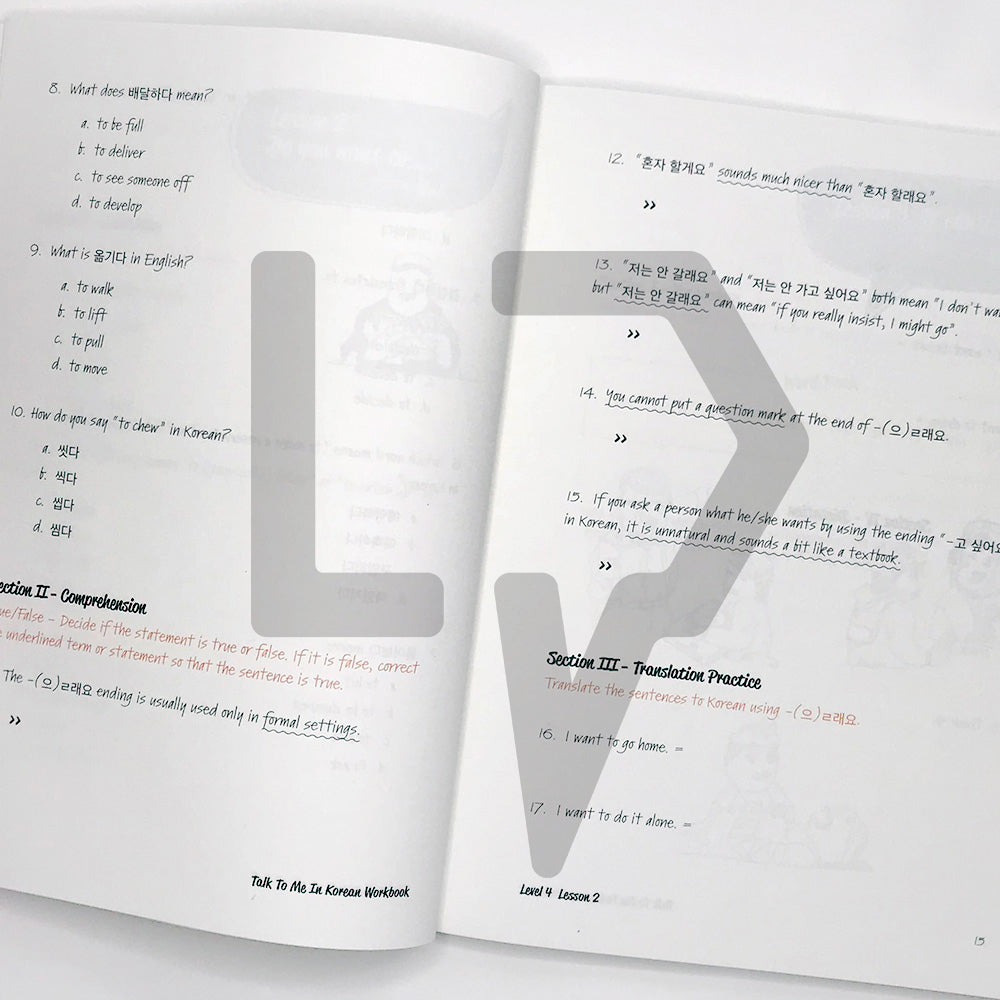 Talk To Me In Korean (TTMIK) Workbook Level 4 - Life Pattern Korea