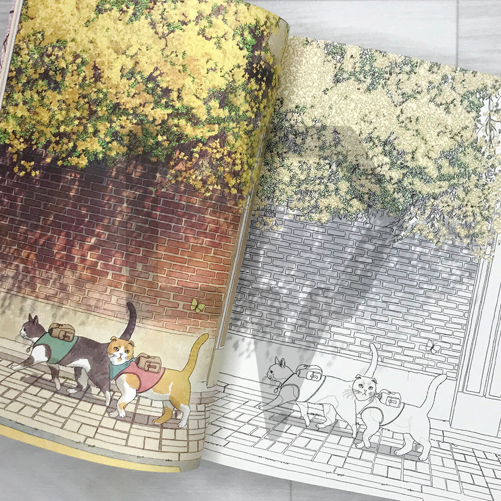 A Walk with Two Cats, Four Seasons Coloring Book 두 고양이와 산책, 사계절 컬러링북