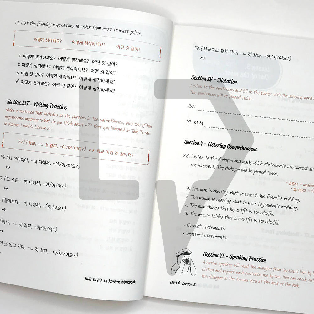 Talk To Me In Korean (TTMIK) Workbook Level 6 - Life Pattern Korea