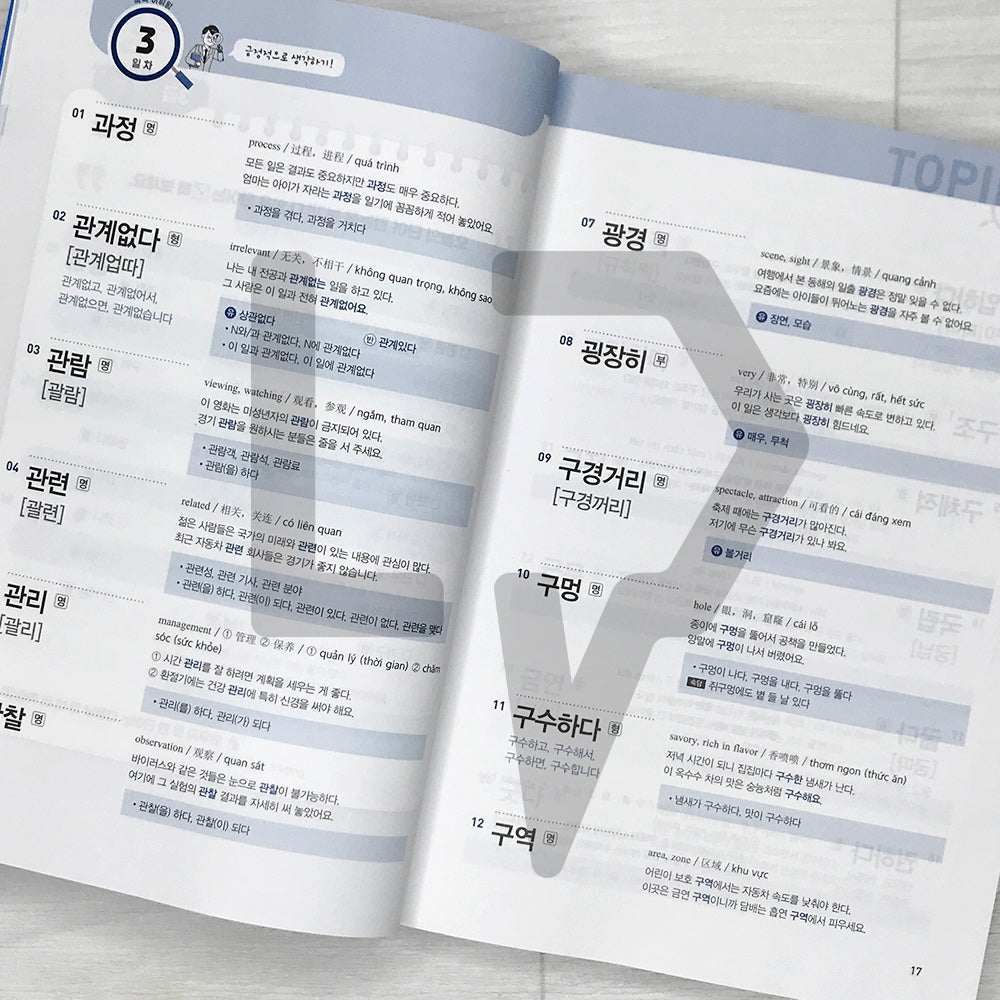 King of Korean Vocabulary TOPIK 2 Intermediate Dictionary Textbook 쏙쏙 한국어 어휘왕 토픽 2 중급 단어사전