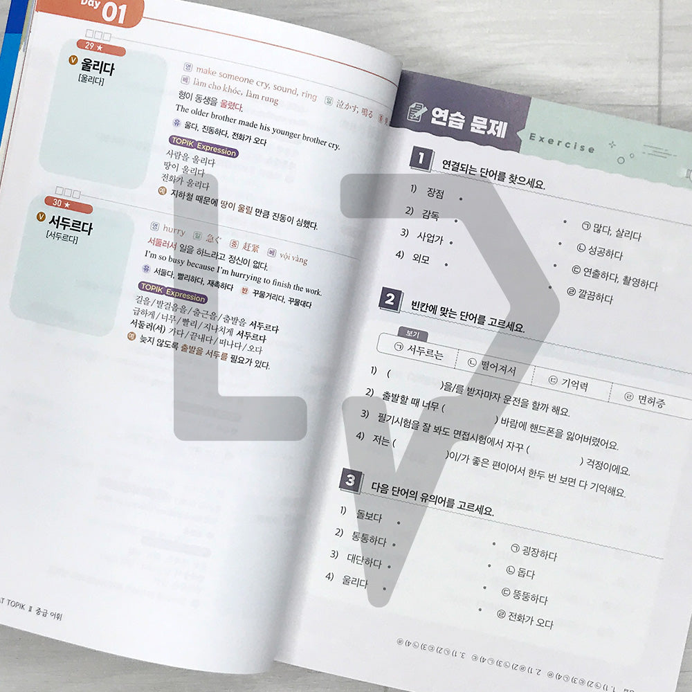 All That TOPIK 2 Intermediate Vocabulary 올댓토픽 한국어능력시험 토픽 2 중급 어휘