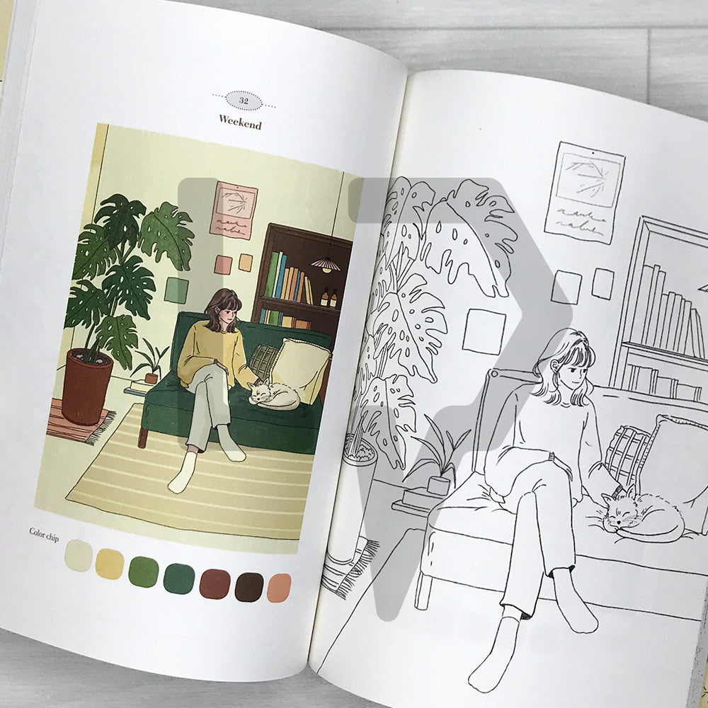 Sihyun's Picture-Like Day: A Sentimental Coloring Book for Your Happiest Moments 시현의 그림 같은 하루: 가장 행복한 시간에 색을 입히는 감성 컬러링북