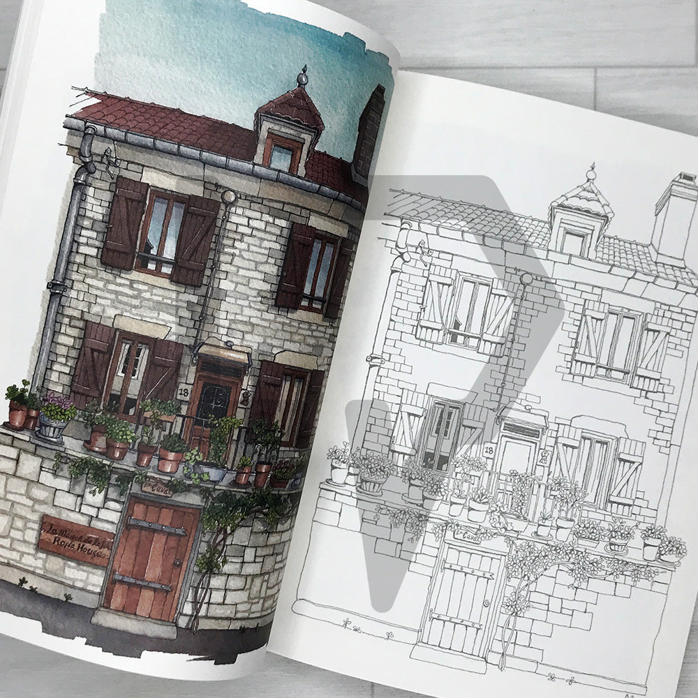 Shops of the City: Urban Coloring Book 도시의 상점들: 어반 컬러링북