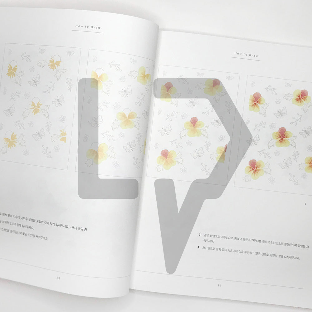 Oil pastel coloring book with four seasons 사계절 담은 오일파스텔 컬러링북 - Life Pattern Korea