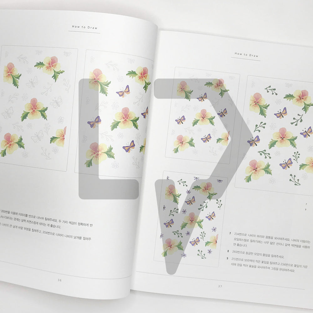 Oil pastel coloring book with four seasons 사계절 담은 오일파스텔 컬러링북 - Life Pattern Korea
