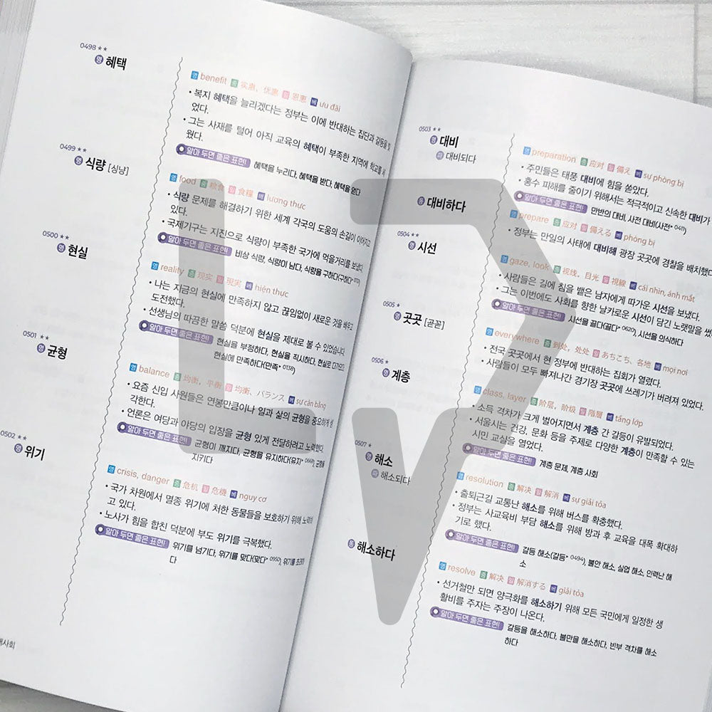 HangeulPark Cool TOPIK 2 Vocabulary - Intermediate 한글파크 쿨토픽 2 중급 어휘