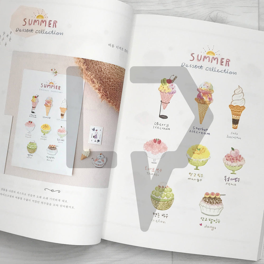 Vintage Girl’s Colored Pencil Illustrations 빈티지걸의 색연필 일러스트 - Life Pattern Korea
