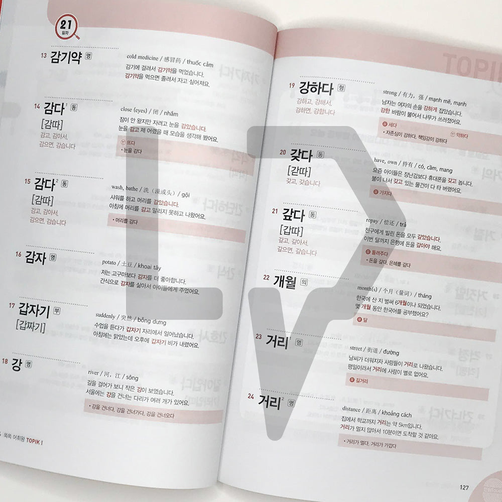 King of Korean Vocabulary TOPIK 1 Beginning Dictionary Textbook 쏙쏙 한국어 어휘왕 토픽 1 초급 단어사전 - Life Pattern Korea