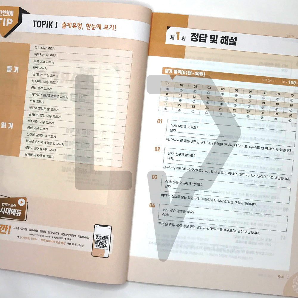 TOPIK 1 Mock Tests 토픽 1 실전 모의고사 (2022) - Life Pattern Korea