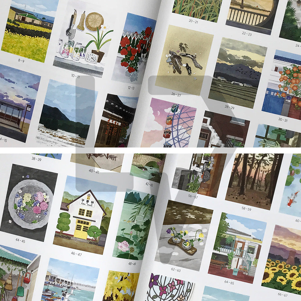 A Shining Afternoon: A Landscape Coloring Book of Flowers, Light, and Everyday Scenes 어느 빛나는 오후: 풍경 컬러링북