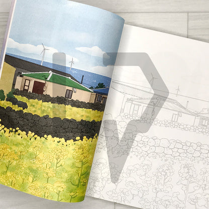 A Shining Afternoon: A Landscape Coloring Book of Flowers, Light, and Everyday Scenes 어느 빛나는 오후: 풍경 컬러링북