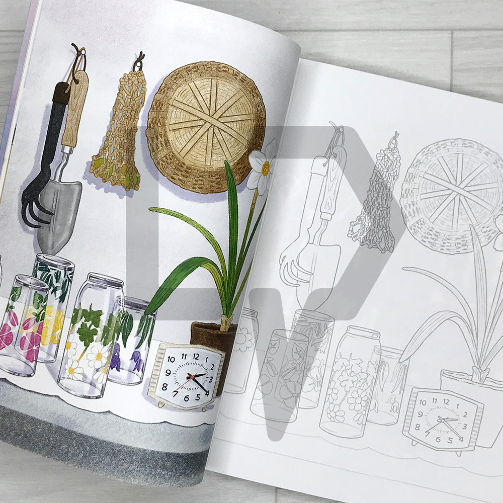 A Shining Afternoon: A Landscape Coloring Book of Flowers, Light, and Everyday Scenes 어느 빛나는 오후: 풍경 컬러링북