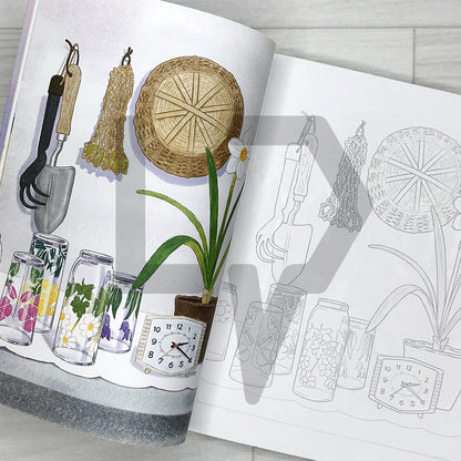 A Shining Afternoon: A Landscape Coloring Book of Flowers, Light, and Everyday Scenes 어느 빛나는 오후: 풍경 컬러링북