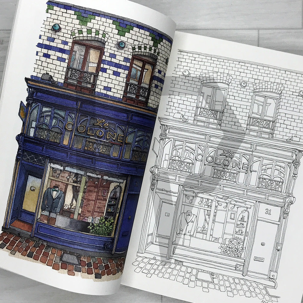 Shops of the City: Urban Coloring Book 도시의 상점들: 어반 컬러링북