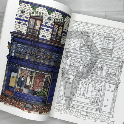 Shops of the City: Urban Coloring Book 도시의 상점들: 어반 컬러링북