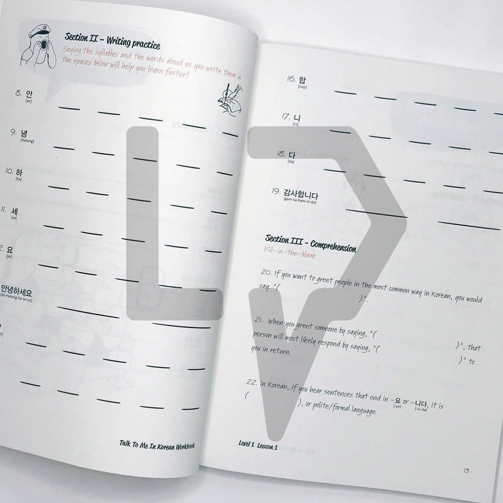 Talk To Me In Korean (TTMIK) Workbook Level 1 - Life Pattern Korea