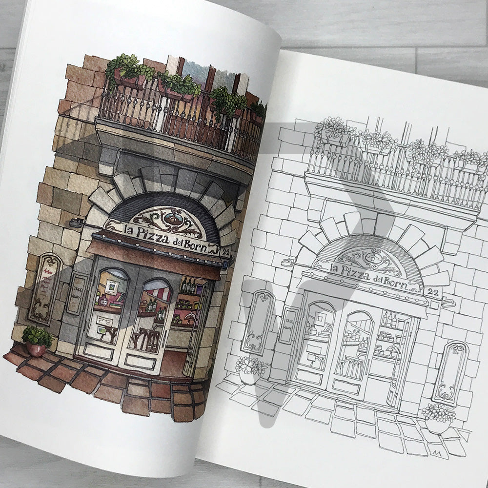 Shops of the City: Urban Coloring Book 도시의 상점들: 어반 컬러링북