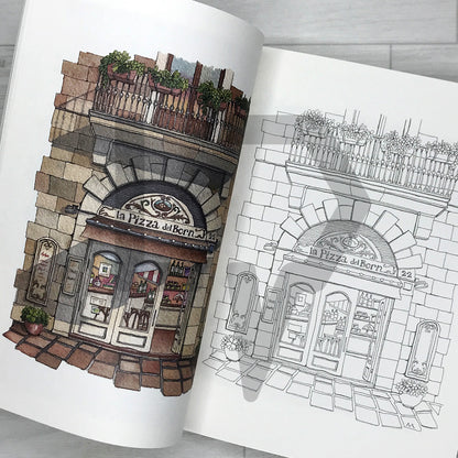 Shops of the City: Urban Coloring Book 도시의 상점들: 어반 컬러링북