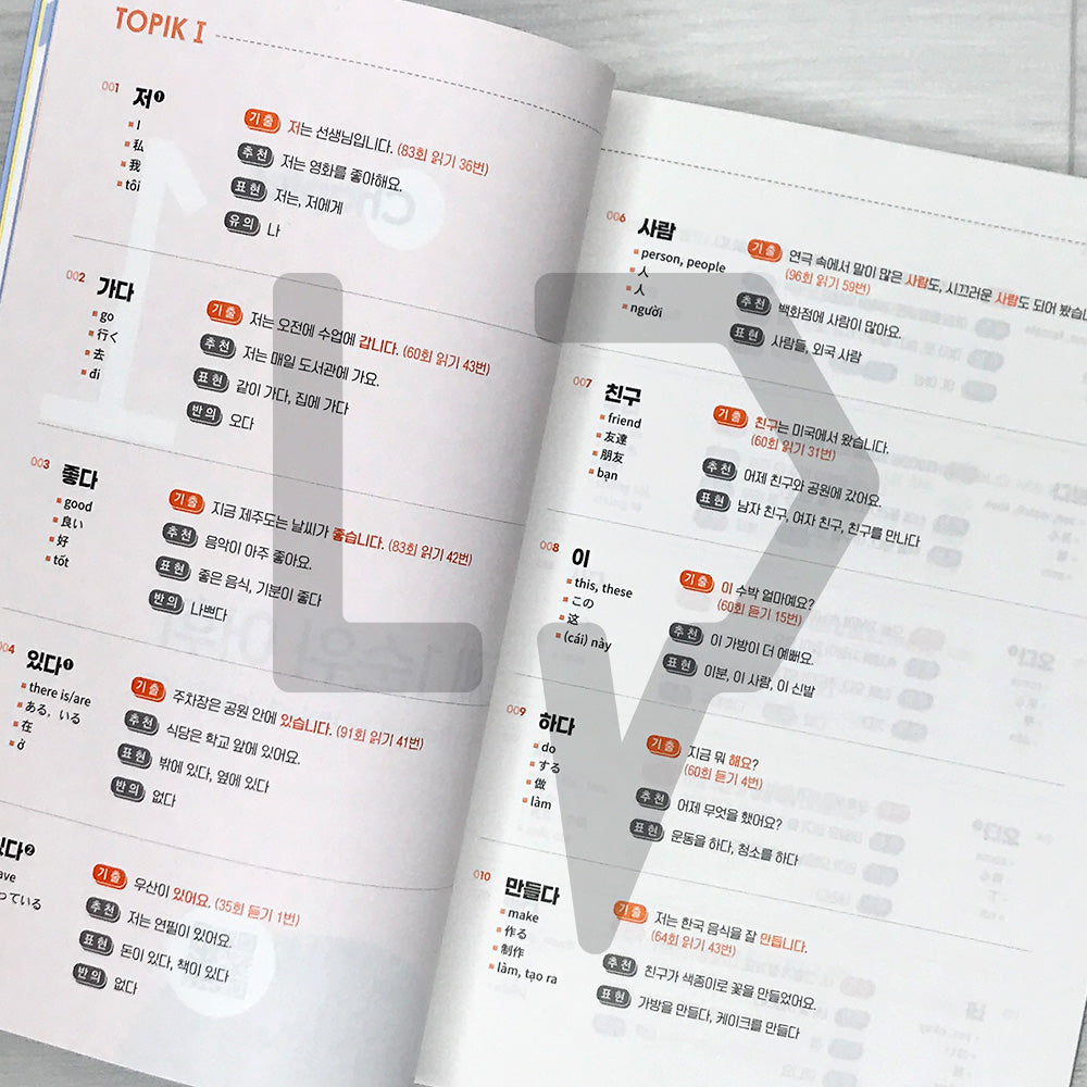 Fast Pass TOPIK 1 Vocabulary from Actual Tests Fast Pass 한국어능력시험 토픽 1 기출 어휘