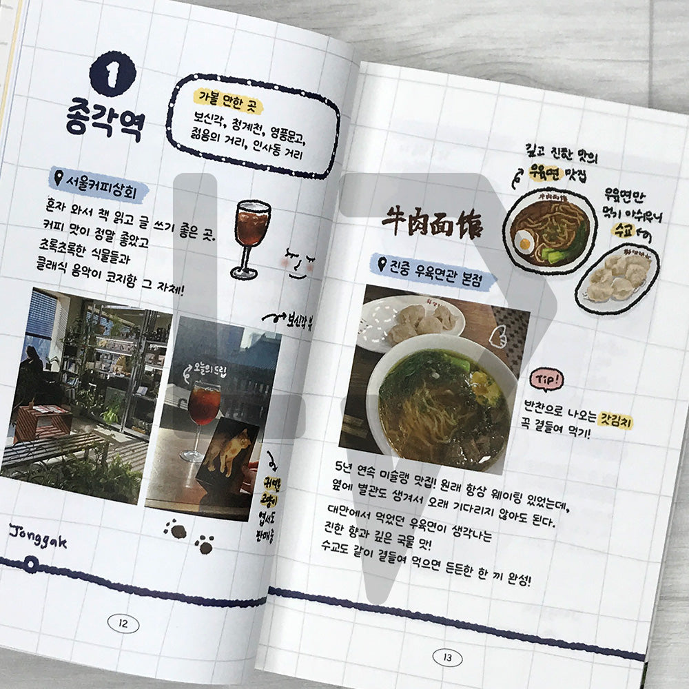 Roughly Drawn Seoul Hot Spots Diary: 242 Cozy City Spots Along Seoul's Subway Lines 대충 그린 서울 핫플 다이어리: 지하철 노선 따라 즐기는 도심 속 감성 스팟 242