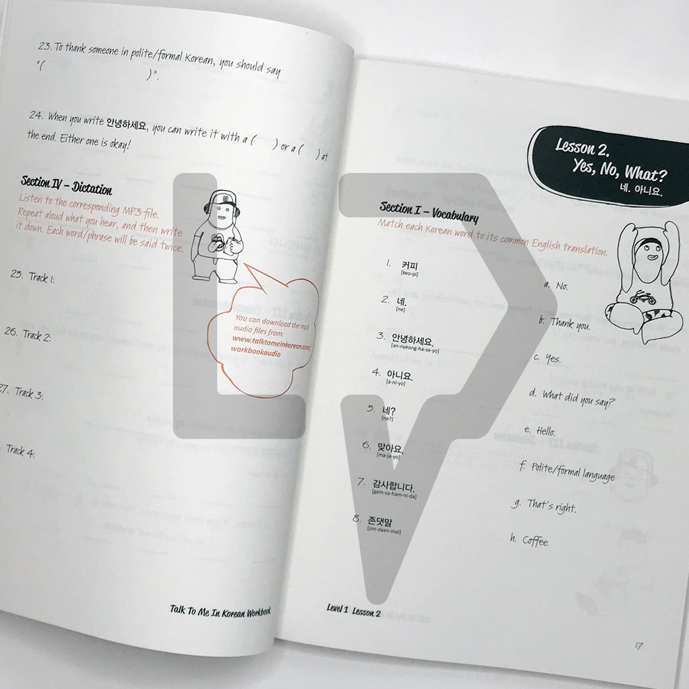 Talk To Me In Korean (TTMIK) Workbook Level 1 - Life Pattern Korea
