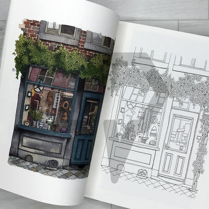 Shops of the City: Urban Coloring Book 도시의 상점들: 어반 컬러링북