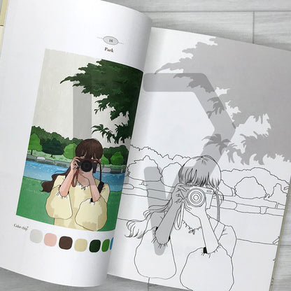 Sihyun's Picture-Like Day: A Sentimental Coloring Book for Your Happiest Moments 시현의 그림 같은 하루: 가장 행복한 시간에 색을 입히는 감성 컬러링북