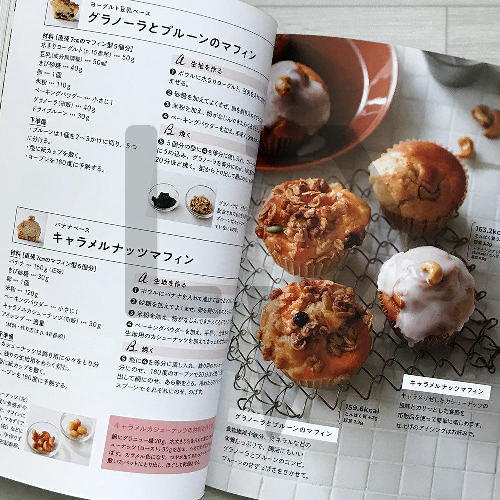 Guilt-Free Rice-Flour Muffins: Oil-Free & Gluten-Free 米粉のマフィン: オイルなし,グルテンなしの生地.おやつにもごはんにも食べたい