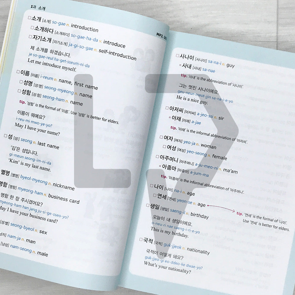 Legend Basic Korean Vocabulary: 3200 Essential Korean Words 레전드 한국어 필수단어