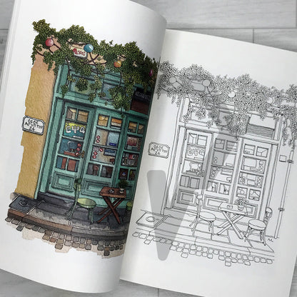 Shops of the City: Urban Coloring Book 도시의 상점들: 어반 컬러링북