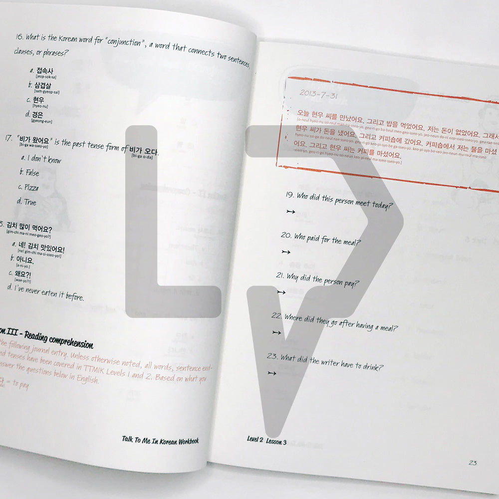 Talk To Me In Korean (TTMIK) Workbook Level 2 - Life Pattern Korea