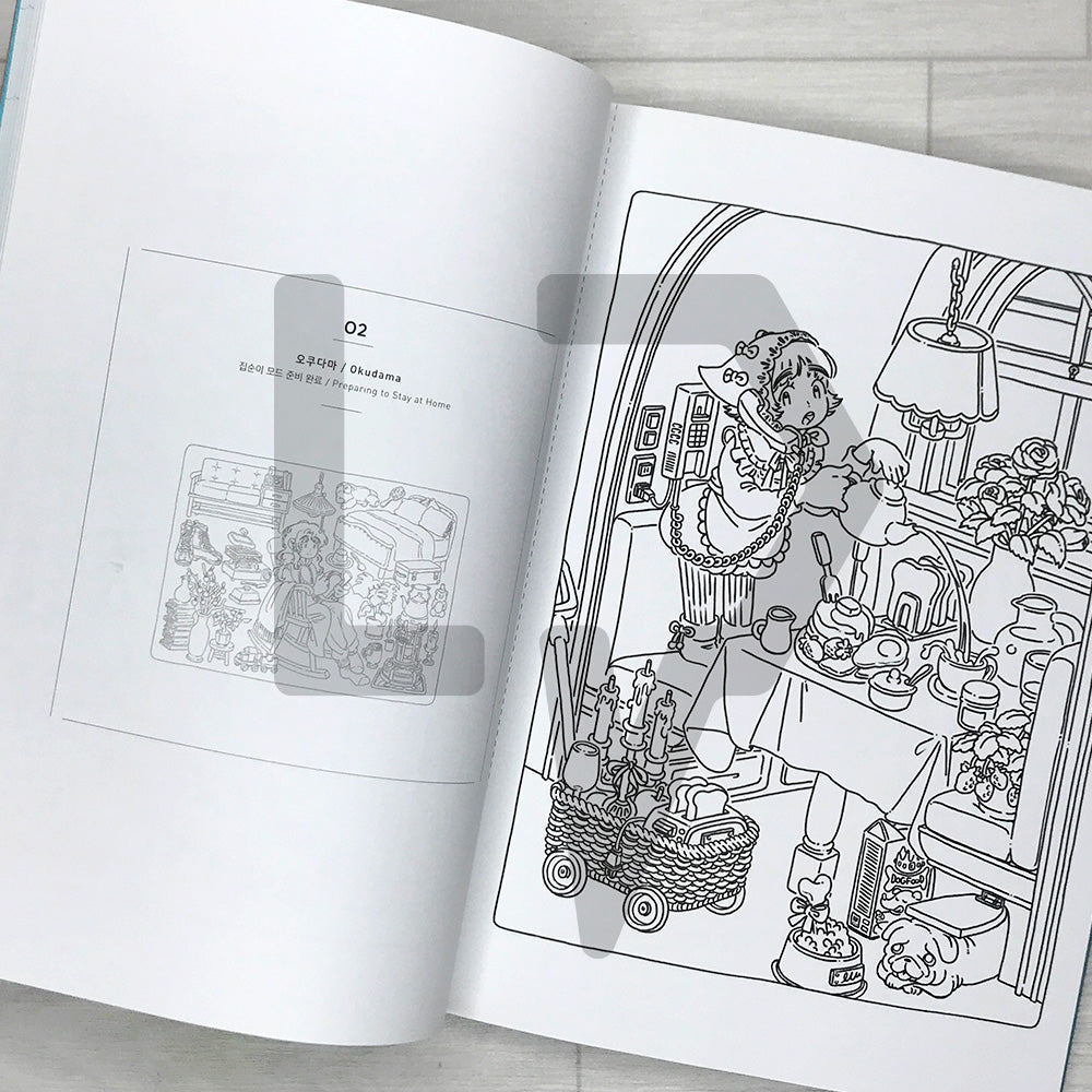 Girls' Room Coloring Book 소녀의 방 컬러링북: 30 Cozy Rooms by 6 Illustrators