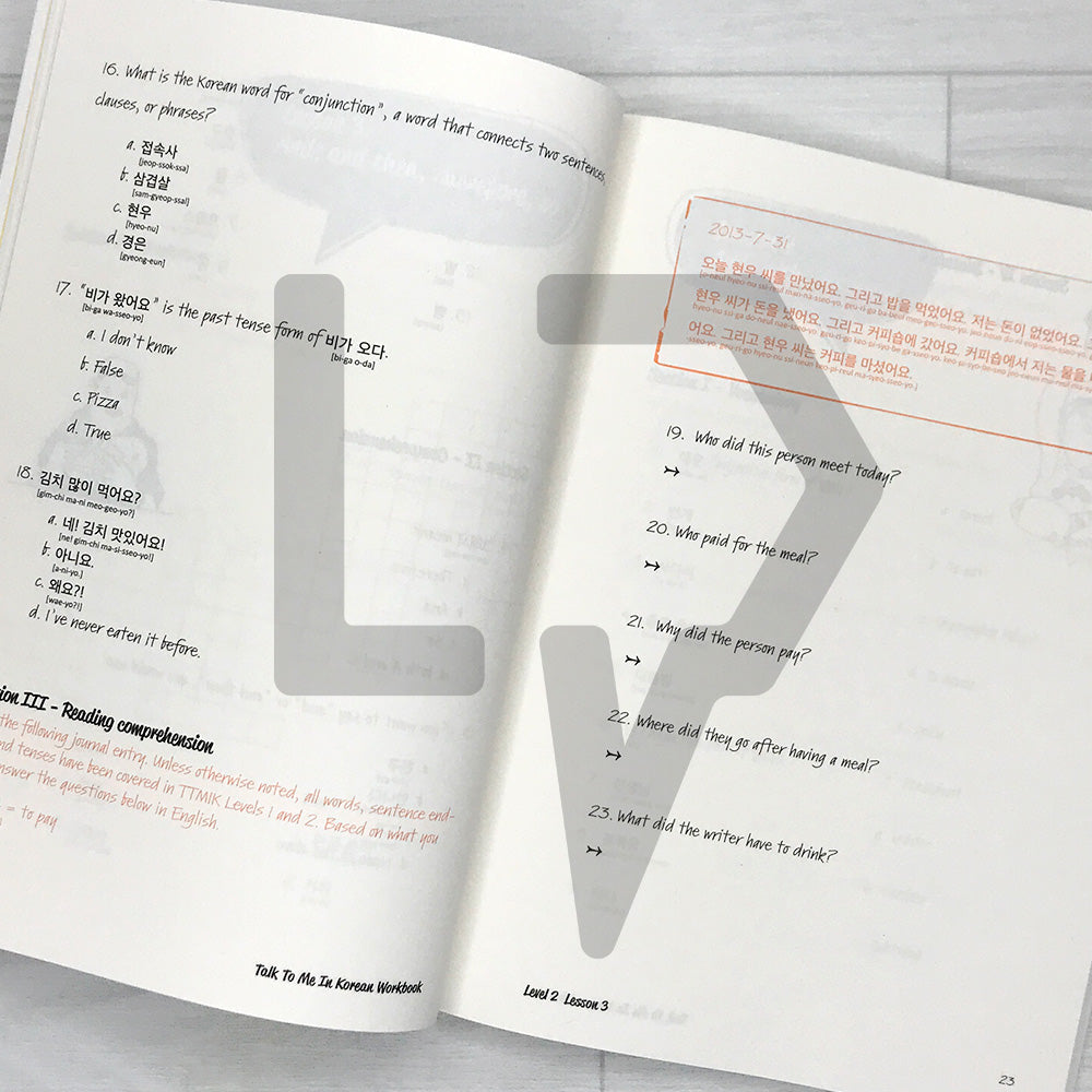 TTMIK Talk To Me In Korean Workbook Level 2 - 2026 Revised Edition