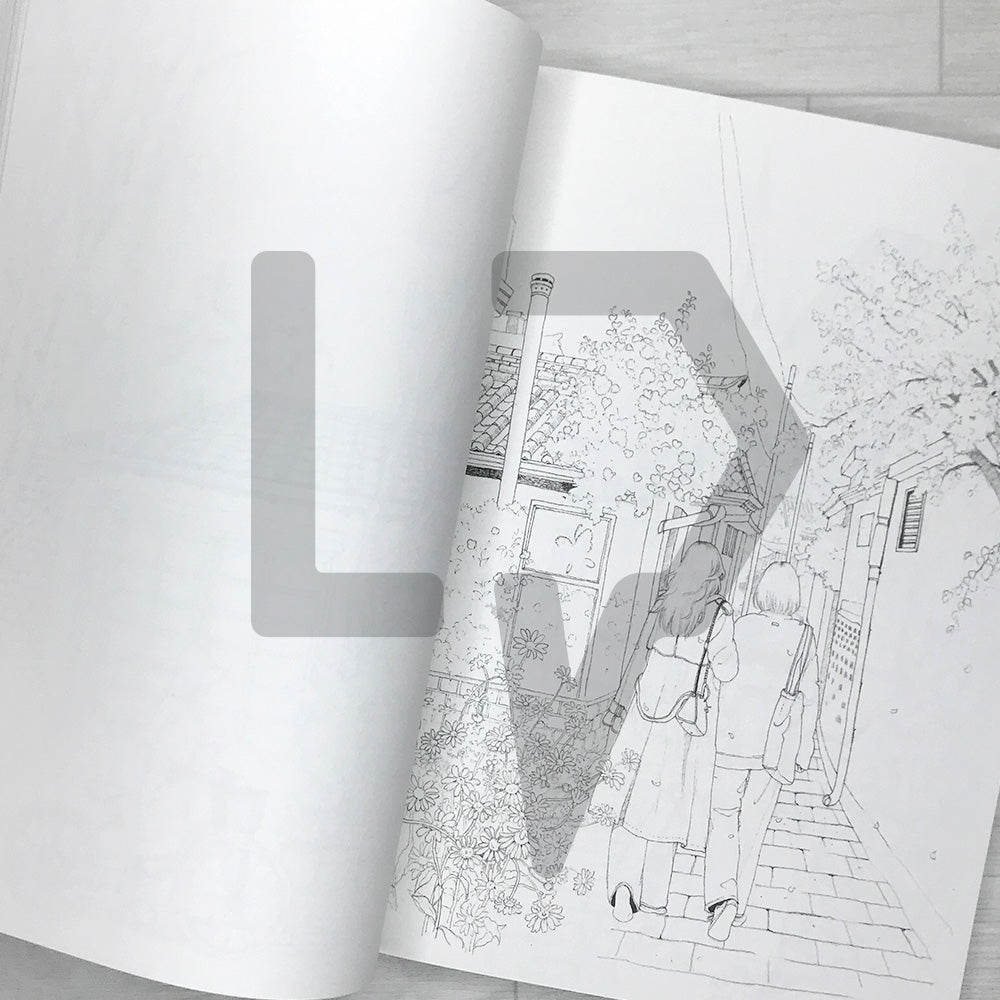 City Walk Urban Sketch Watercolor Coloring Book: People and Landscapes in Harmony 도시 산책 수채화 컬러링 북: 인물과 풍경이 어우러진 어반 스케치