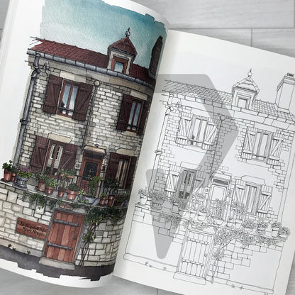 Shops of the City: Urban Coloring Book 도시의 상점들: 어반 컬러링북