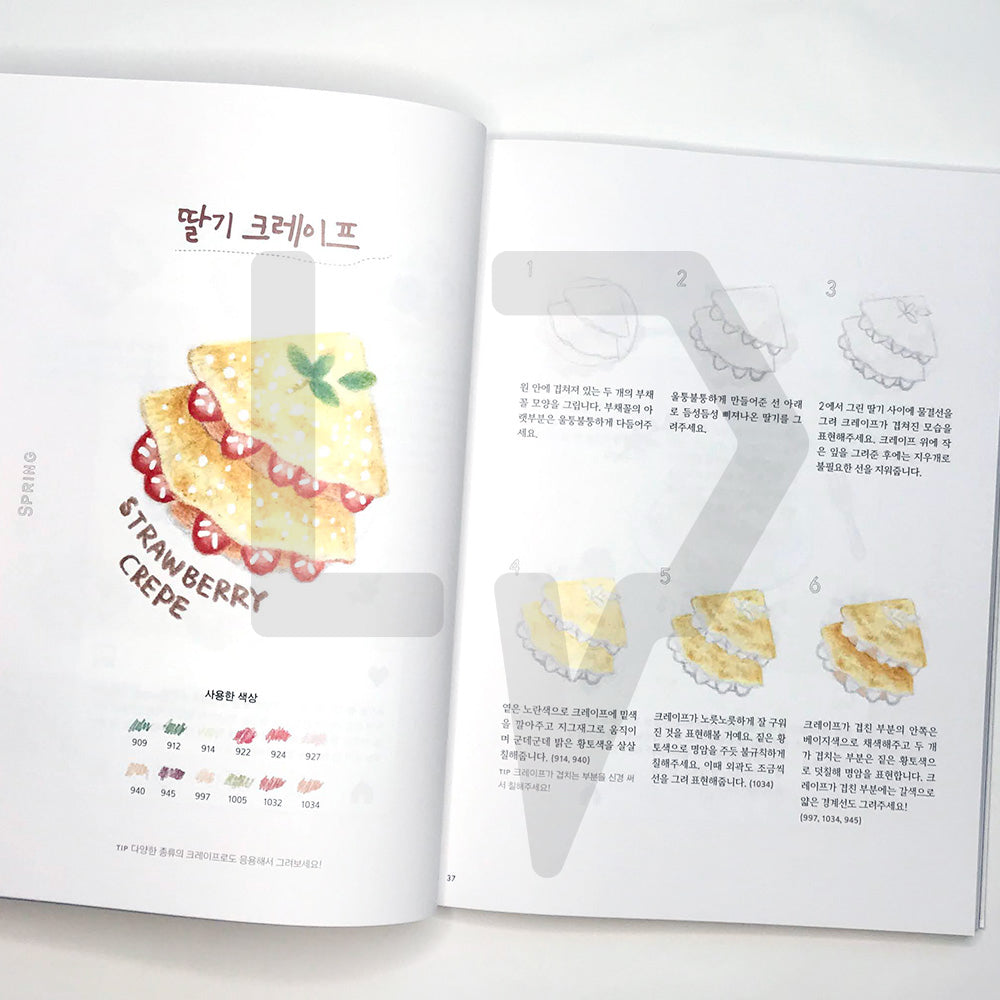 Sweet Colored Pencil Coloring Class by Sovoroo 소보루 카페의 달콤한 색연필 수업 - Life Pattern Korea