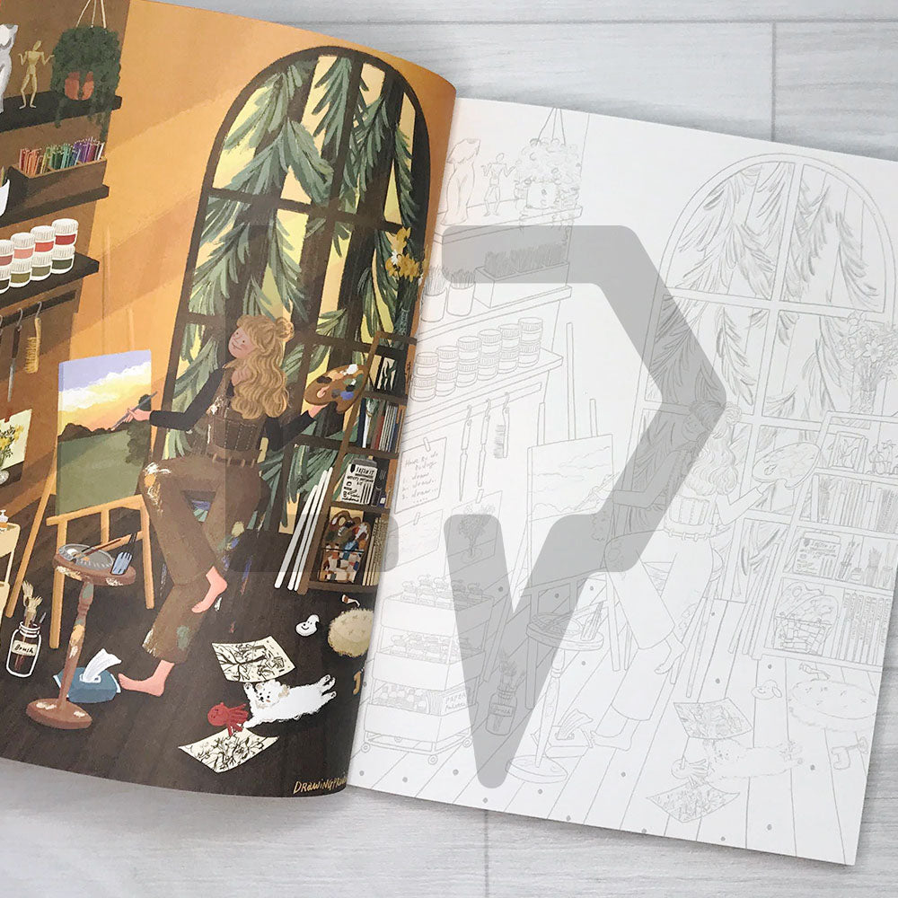 Happiness, Coloring Book by Drawing Prairie 드로잉프레리 컬러링북, 해피니스 - Life Pattern Korea