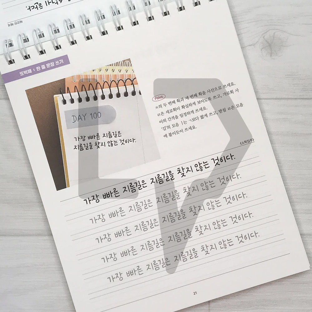 I want to be good at Korean handwriting like Callilove Workbook 2 The Sentences of Life 나도 캘리애처럼 손글씨 잘 쓰고 싶어 워크북 2 인생 문장 편 - Life Pattern Korea