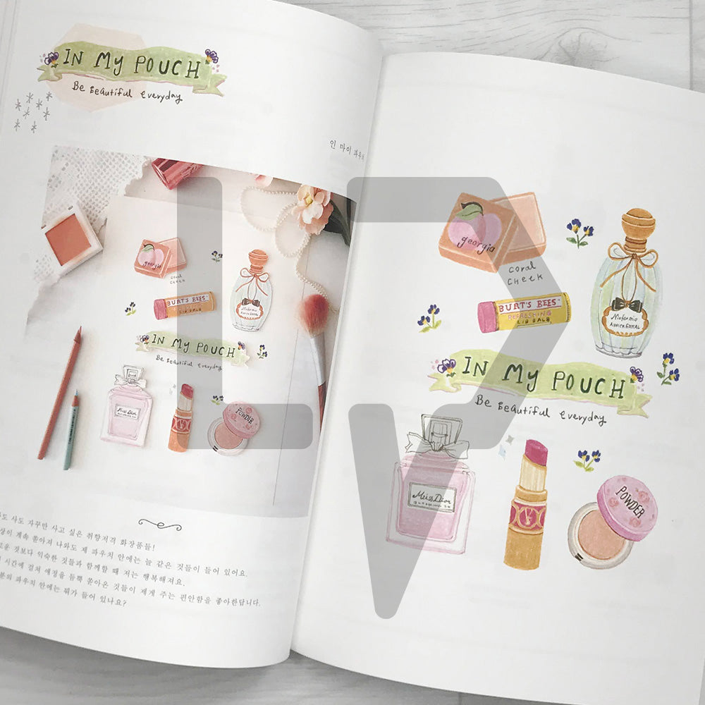 Vintage Girl’s Colored Pencil Illustrations 빈티지걸의 색연필 일러스트 - Life Pattern Korea