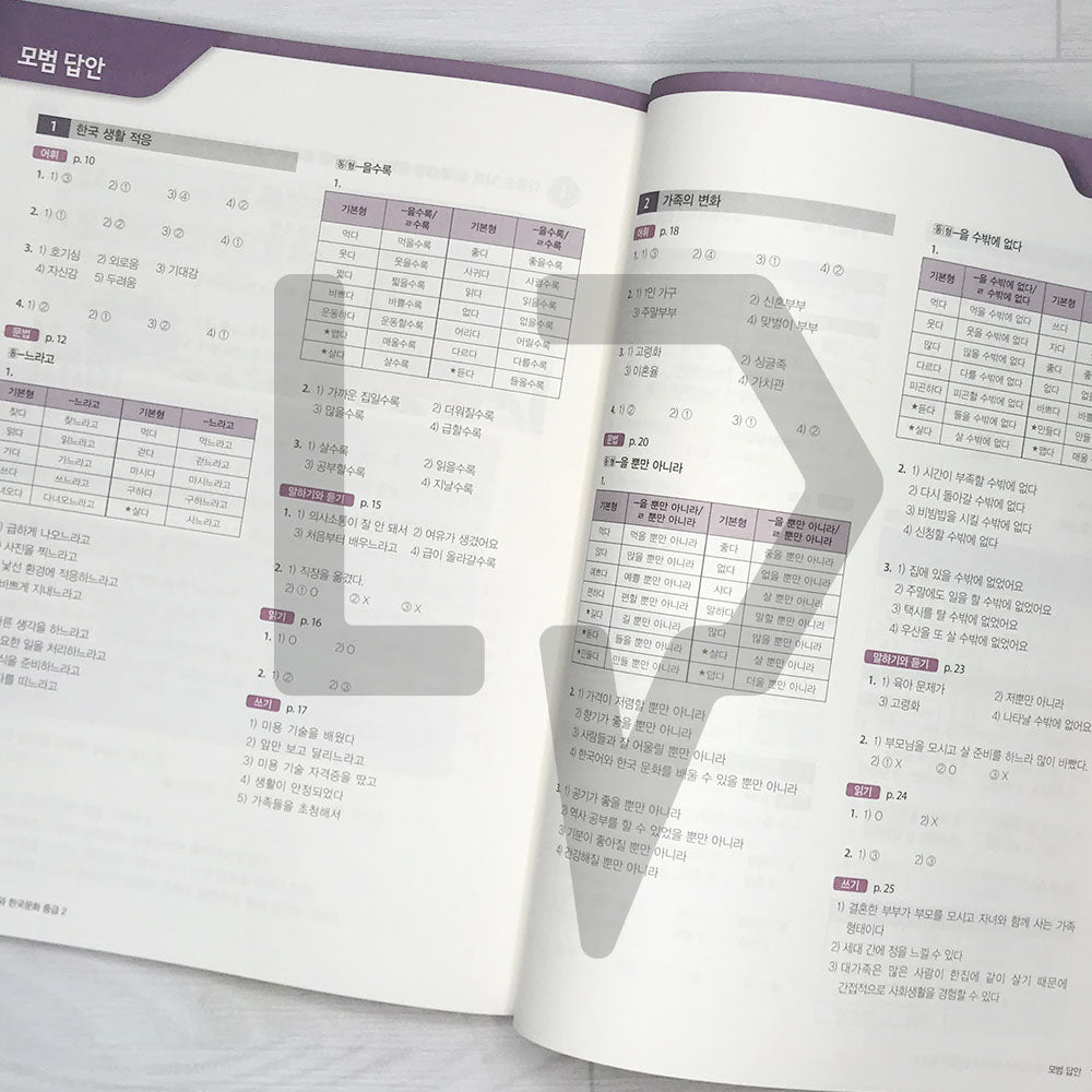 KIIP Korean Language and Culture Intermediate Level 2 Workbook 한국어와 한국문화 중급 2 익힘책